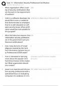 Quiz 14 - Information Security Professional Certification &sol; CISSP&comma; CISM&comma; CompTIA &sol; 2025 Study Guide &sol; Score 100&percnt; &sol; Test Bank
