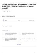 PSI practice test - Nail Tech - Indiana EXAM 2025 QUESTIONS &vert; 100&percnt; Verified Solutions &vert; Already passed&excl;&excl;