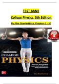 TEST BANK  College Physics&comma; 5th Edition   By Alan Giambattista&comma; Chapters 1 - 30 