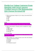 Florida Low Voltage Contractor Exam  Questions And Correct Answers  &lpar;Verified Answers&rpar; Plus Rationale2026  Q&A&vert; Instant Download Pdf  