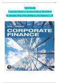 TEST BANK  Corporate Finance&comma; Canadian Edition&comma; 6th Edition  by Jonathan Berk&comma; Peter DeMarzo&comma; All Chapters 1 - 31
