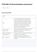 FTCE ESE EXAM QUESTIONS AND ANSWERS 100&percnt; SOLVED