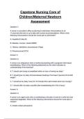 Capstone Nursing Care of Children&sol;Maternal Newborn Assessment Questions and Correct Answers &lpar;100&percnt; VERIFIED&rpar;&vert; 2025&sol;2026