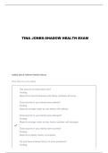 SHADOW HEALTH TINA JONES RESPIRATORY QUESTIONS AND VERIFIED ANSWERS
