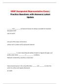 OSSF Designated Representative Exam &vert; Practice Questions with Answers&vert; Latest Update