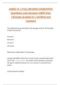 AAMC FL 1 FULL REVIEW CHEM&sol;PHYS  Questions and Answers 100&percnt; Pass  &vert;Already Graded A&plus;&vert; Verified and  Updated 