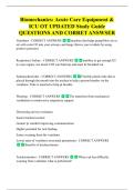 Biomechanics&colon; Acute Care Equipment &  ICU OT UPDATED Study Guide  QUESTIONS AND CORRET ANSWSER