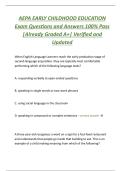 AEPA EARLY CHILDHOOD EDUCATION  Exam Questions and Answers 100&percnt; Pass  &vert;Already Graded A&plus;&vert; Verified and  Updated
