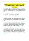 BLAW FINAL EXAM UPDATED Study  Guide QUESTIONS AND CORRECT  ANSWERS 