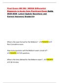 Final Exam&colon; NR 569 &sol; NR569 Differential Diagnosis in Acute Care Practicum Exam Guide 2025-2026 Latest Update Questions and Correct Answers&vert; Graded A&plus;