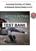 FULL TEST BANK &vert; Accounting Principles 14th Edition by Jerry J&period; Weygandt&comma; Paul D&period; Kimmel & Donald E&period; Kieso &vert; Complete Chapter-by-Chapter University-Level MCQs&comma; True&sol;False & Applied Problems with Correct Answers Covering Financial Accounting&comma; Managerial Ac