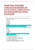 Florida Water Well Drilling  Contractor Exam Questions And  Correct Answers &lpar;Verified Answers&rpar;  Plus Rationale2026 Q&A&vert; Instant  Download Pdf 