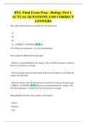 BYU Final Exam Prep - Biology Part 1  ACTUAL QUESTIONS AND CORRECT  ANSWERS 