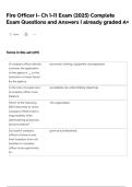 Fire Officer I- Ch 1-11 Exam &lpar;2025&rpar; Complete Exam Questions and Answers &vert; already graded A&plus;