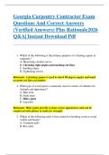 Georgia Carpentry Contractor Exam  Questions And Correct Answers  &lpar;Verified Answers&rpar; Plus Rationale2026  Q&A&vert; Instant Download Pdf  