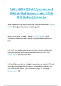 CALE &colon; MOCK EXAM 1 Questions And  100&percnt; Verified Answers&vert; Latest 2026&sol;  2027 Update&vert; Graded A&plus; 