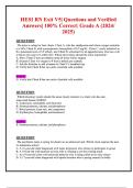 HESI RN Exit V5&vert; Questions and Verified  Answers&vert; 100&percnt; Correct&vert; Grade A &lpar;2024&sol;  2025&rpar; 