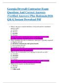 Georgia Drywall Contractor Exam  Questions And Correct Answers  &lpar;Verified Answers&rpar; Plus Rationale2026  Q&A&vert; Instant Download Pdf  