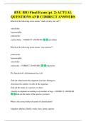 BYU BIO Final Exam &lpar;pt&period; 2&rpar; ACTUAL  QUESTIONS AND CORRECT ANSWERS
