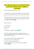 BYU Biology Final Exam UPDATED Study  Guide QUESTIONS AND CORRECT  ANSWERS 