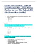 Georgia Fire Protection Contractor  Exam Questions And Correct Answers  &lpar;Verified Answers&rpar; Plus Rationale2026  Q&A&vert; Instant Download Pdf 