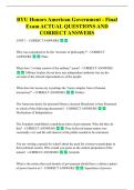 BYU Honors American Government - Final  Exam ACTUAL QUESTIONS AND  CORRECT ANSWERS 
