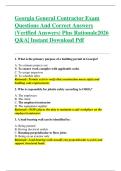 Georgia General Contractor Exam  Questions And Correct Answers  &lpar;Verified Answers&rpar; Plus Rationale2026  Q&A&vert; Instant Download Pdf 