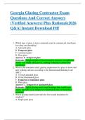 Georgia Glazing Contractor Exam  Questions And Correct Answers  &lpar;Verified Answers&rpar; Plus Rationale2026  Q&A&vert; Instant Download Pdf  