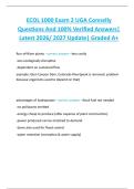 ECOL 1000 Exam 2 UGA Connelly  Questions And 100&percnt; Verified Answers&vert;  Latest 2026&sol; 2027 Update&vert; Graded A&plus; 
