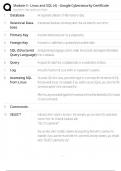 Google Cybersecurity Certificate - Module 4 Linux & SQL &sol; 2025 Study Guide &sol; Score 100&percnt; &sol; Test Bank