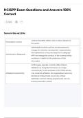 HCISPP Exam Questions and Answers 100&percnt; Correct