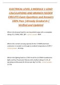 ELECTRICAL LEVEL 3 MODULE 1 LOAD  CALCULATIONS AND BRANCH FEEDER  CIRCUITS Exam Questions and Answers  100&percnt; Pass &vert;Already Graded A&plus;&vert;  Verified and Updated 