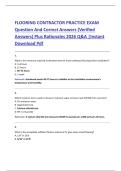 FLOORING CONTRACTOR PRACTICE EXAM  Question And Correct Answers &lpar;Verified  Answers&rpar; Plus Rationales 2026 Q&A &vert;Instant  Download Pdf 