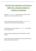 ESS 301 Exam Questions and Answers  100&percnt; Pass &vert;Already Graded A&plus;&vert;  Verified and Updated
