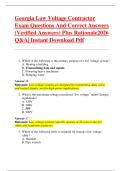 Georgia Low Voltage Contractor  Exam Questions And Correct Answers  &lpar;Verified Answers&rpar; Plus Rationale2026  Q&A&vert; Instant Download Pdf 