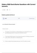 History 1020 David Burke Questions with Correct Answers