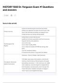 HISTORY 1020 Dr&period; Ferguson Exam &num;1 Questions and Answers
