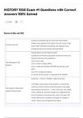 HISTORY 1020 Exam &num;1 Questions with Correct Answers 100&percnt; Solved