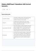 History 1020 Exam 1 Questions with Correct Answers