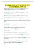 AWS Final Exam ACTUAL QUESTIONS  AND CORRECT ANSWERS