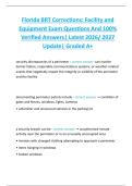 Florida BRT Corrections&colon; Facility and  Equipment Exam Questions And 100&percnt;  Verified Answers&vert; Latest 2026&sol; 2027  Update&vert; Graded A&plus;