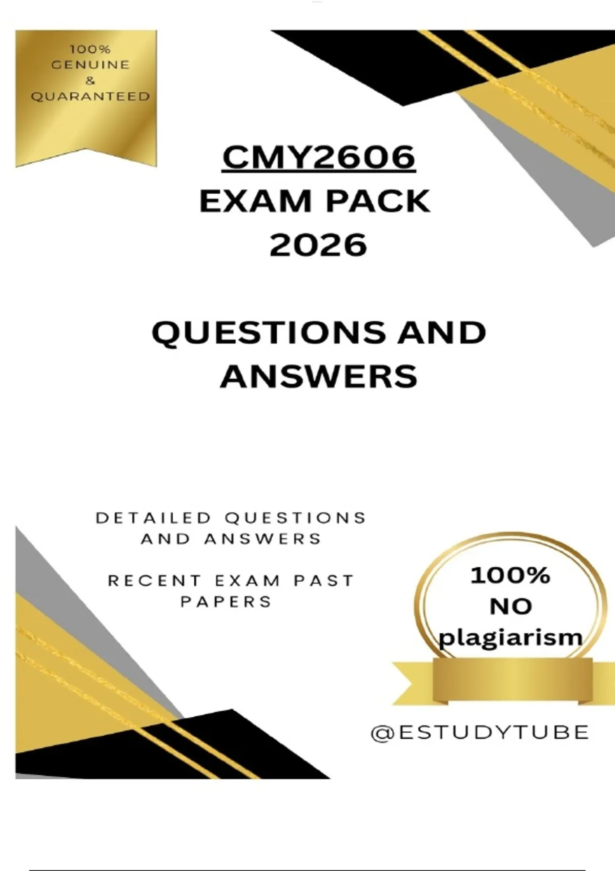 CMY2606 EXAM PACK 2026 - DETAILED QUESTIONS AND ANSWERS - CMY2606 EXAM ...