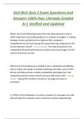 GLO-BUS Quiz 2 Exam Questions and  Answers 100&percnt; Pass &vert;Already Graded  A&plus;&vert; Verified and Updated