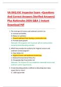 VA DEQ ESC Inspector Exam &ndash;Questions  And Correct Answers &lpar;Verified Answers&rpar;  Plus Rationales 2026 Q&A &vert; Instant  Download Pdf 