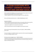 PI EXAM QUESTIONS WITH CORRECT ANSWERS GRADED API EXAM QUESTIONS WITH CORRECT