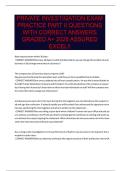 PRIVATE INVESTIGATION EXAM PRACTICE PART II QUESTIONS WITH CORRECT ANSWERS GRADED