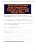 PRIVATE INVESTIGATOR - MINISTRY EXAM REVIEW QUESTIONS WITH CORRECT ANSWERS GRADED A&plus;