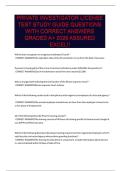 PRIVATE INVESTIGATOR LICENSE TEST STUDY GUIDE QUESTIONS WITH CORRECT ANSWERS