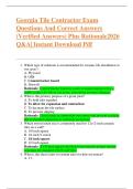 Georgia Tile Contractor Exam  Questions And Correct Answers  &lpar;Verified Answers&rpar; Plus Rationale2026  Q&A&vert; Instant Download Pdf  