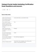 Hubspot Social Media Marketing Certification Exam Questions and Answers